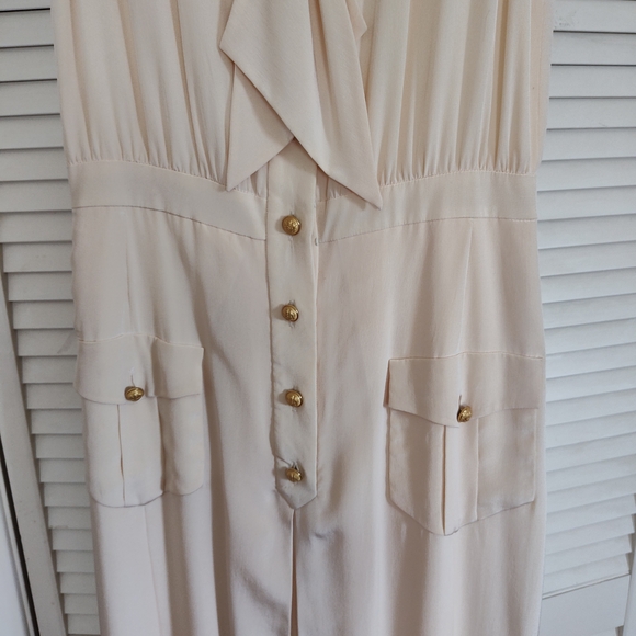 J. PETERMAN CREAM LONG SILK DRESS - Picture 4 of 7
